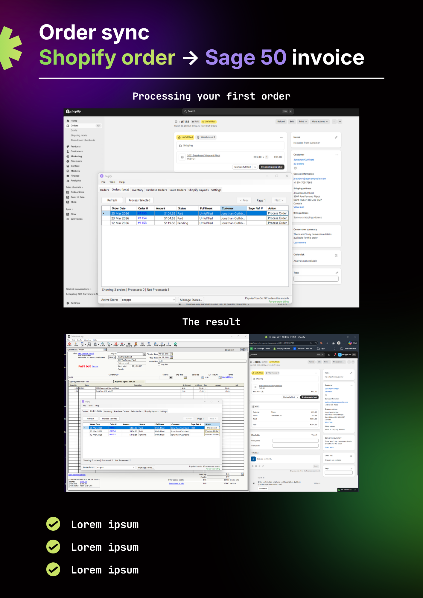 Sagify Shopify connection setup