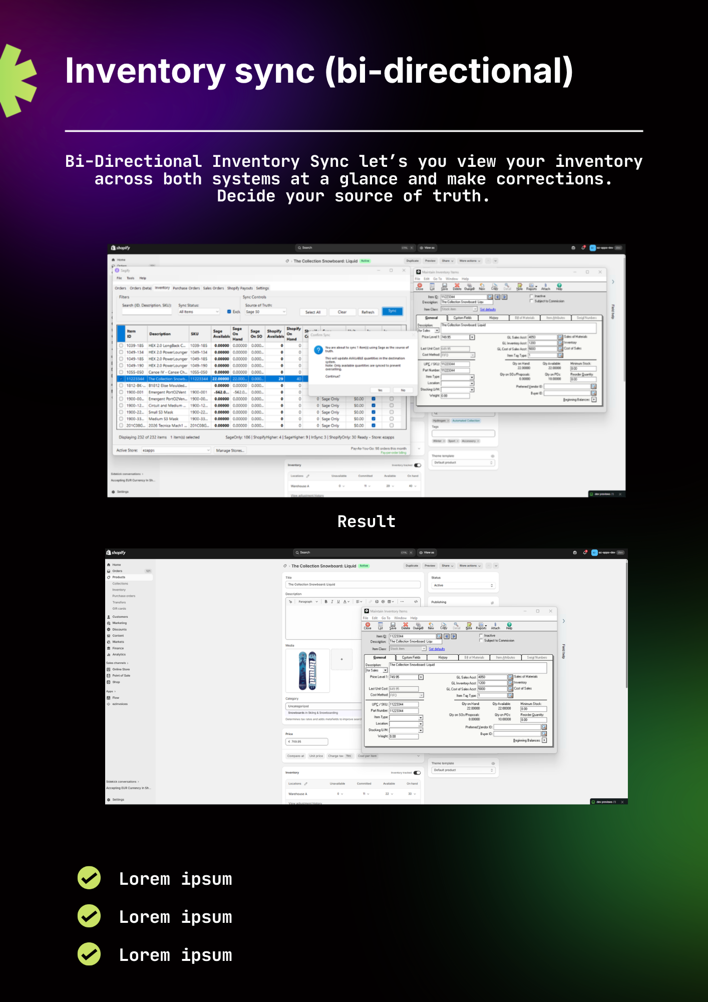 Sagify Sage 50 mapping