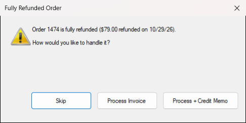 The Fully Refunded Order prompt